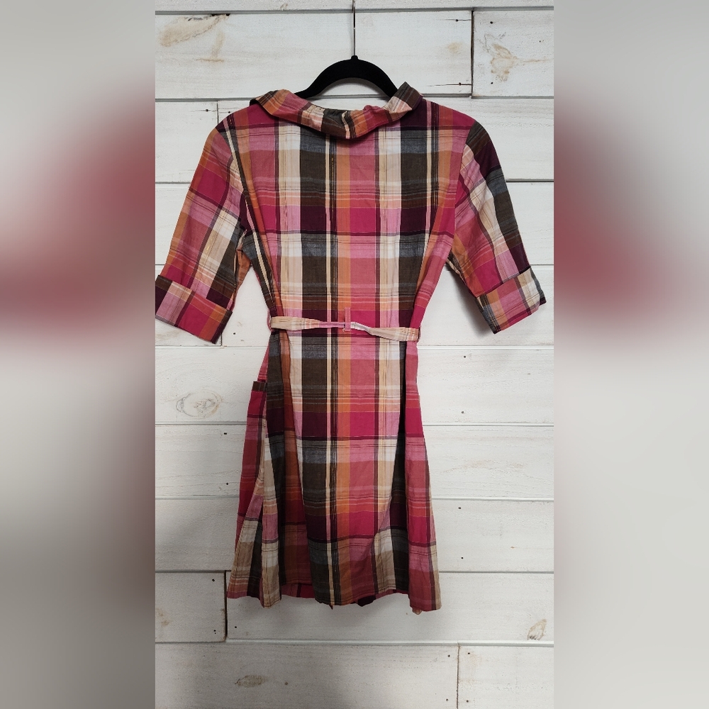 Anthropologie Plaid Shirt Dress By Little Yellow Button - Picture 3 of 6